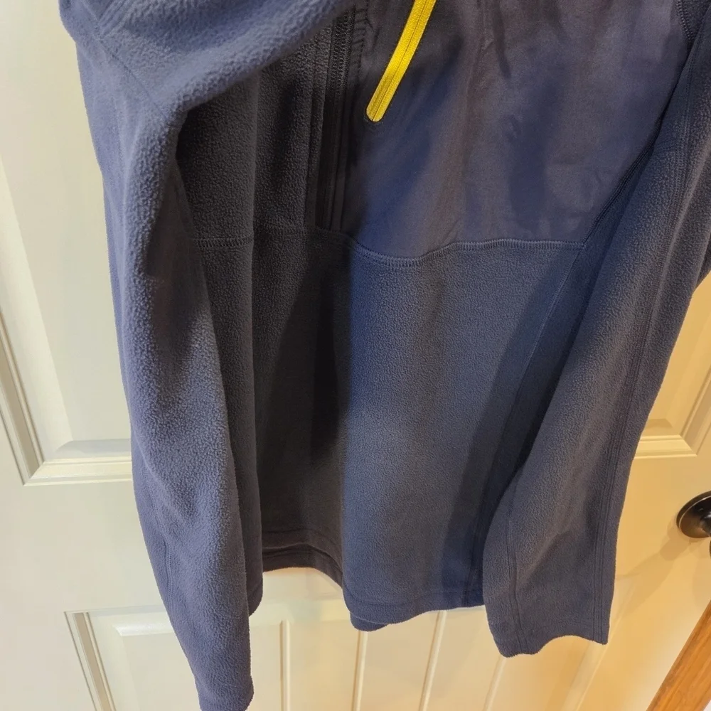 The North Face 1/4 Zip Pullover Fleece Jacket Mens Navy Flash Dry Hike Large